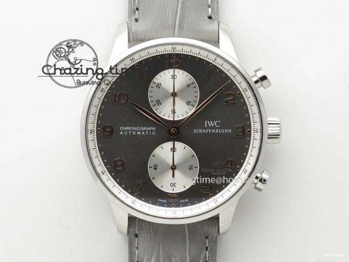 MIROTIME 1230 Effortless Portuguese IW544404 SS White Dial On Black Leather Strap A 7257